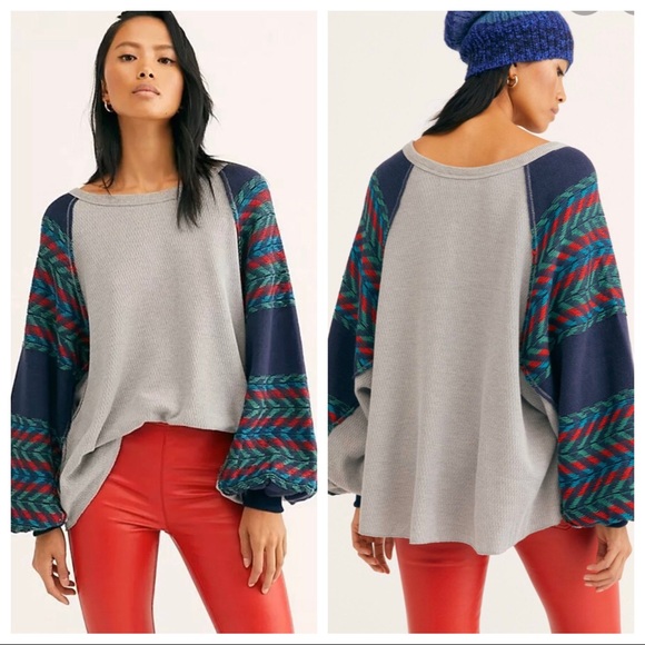 Free People Tops - Free People Rainbow of Dreams Sourhwestern Sea Top